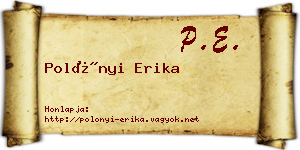 Polónyi Erika névjegykártya