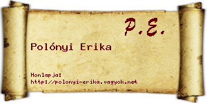 Polónyi Erika névjegykártya